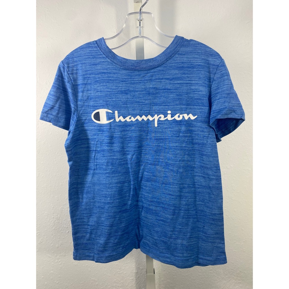 Champion Boys Blue Space Dye Performance Graphic T-Shirt Size S 6/7 Activewear